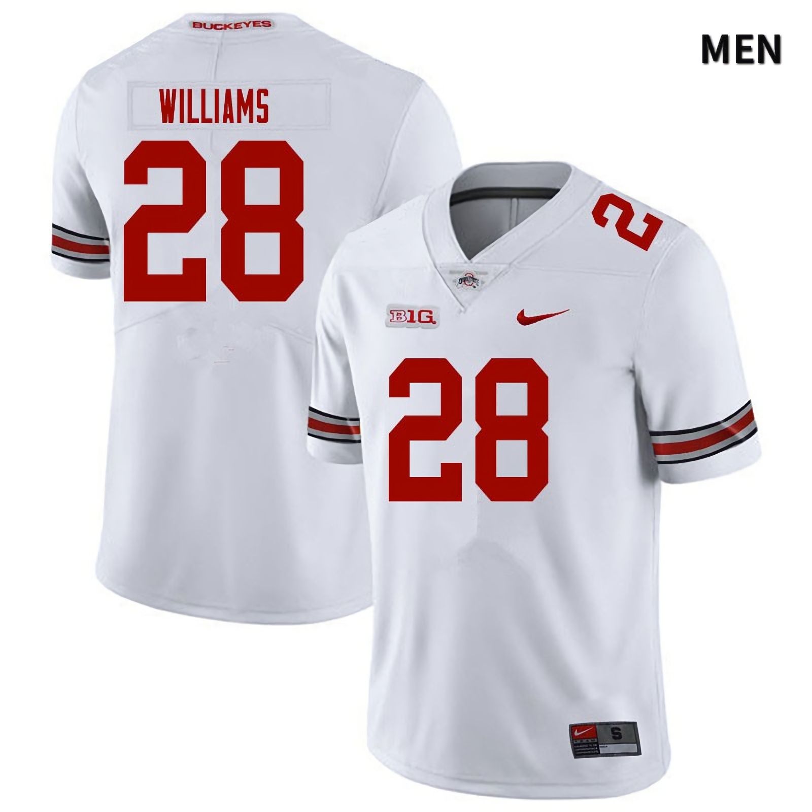Miyan Williams Ohio State Buckeyes Men's NCAA #28 White College Stitched Football Jersey HZH5056XO